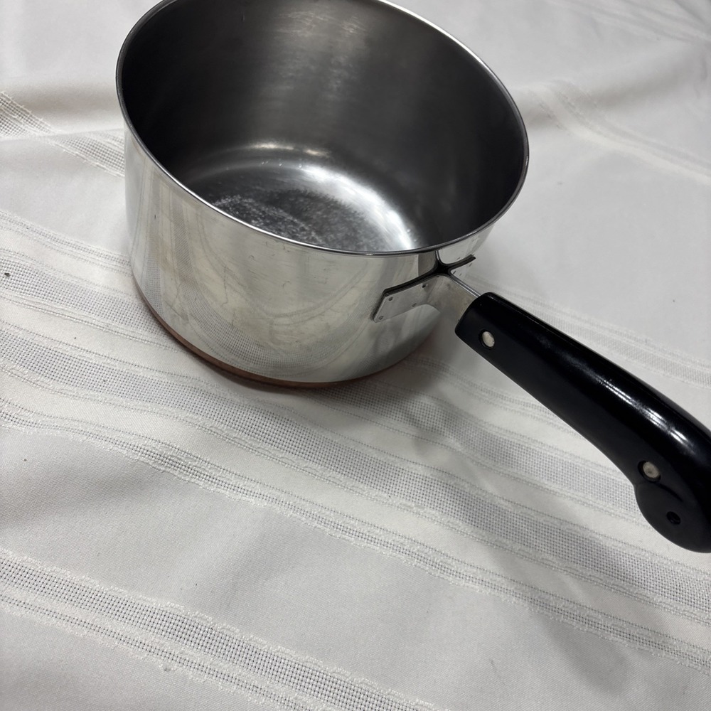 1801 Revere Ware 2 Quart Sauce Pan Copper Bottom No Lid USA Clinton ILL Vintage - Picture 3 of 9